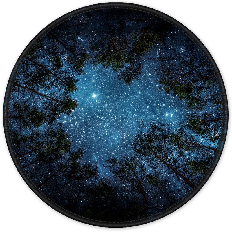 Auhoahsil Mouse Pad, Round Landscape Theme Anti-Slip Rubber Mousepad with Durable Stitched Edges for Gaming Office Laptop Computer Men Women Kids, Cute Custom Design, 8.7 x 8.7 in, Silent Night Sky - Image 1